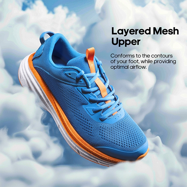 [FlexLife] Men's Knitted Comfortable Lightweight Running Shoes - BLUE - 1